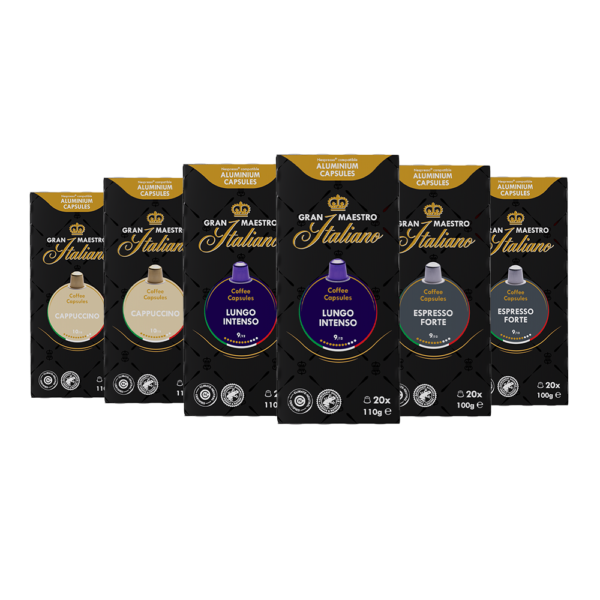 Gran Maestro Italiano intense Italiaanse smaken proefpakket - 120 koffiecups